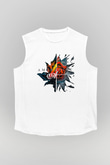 Amaranthe Baskılı Beyaz Unisex Kolsuz Tişört - Tshirt
