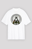 Amaranthe Baskılı Beyaz Unisex Oversize Tişört - Tshirt
