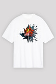 Amaranthe Baskılı Beyaz Unisex Oversize Tişört - Tshirt