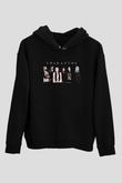 Amaranthe Baskılı Unisex Siyah Kapüşonlu Sweatshirt