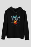 Amaranthe Baskılı Unisex Siyah Kapüşonlu Sweatshirt