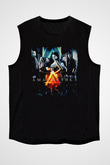 Amaranthe Baskılı Unisex Siyah Kolsuz Tişört - Tshirt