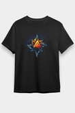 Amaranthe Baskılı Unisex Siyah Tişört - Tshirt