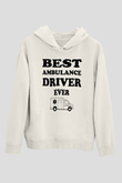 Ambulans şoförü Beyaz Unisex Kapüşonlu Sweatshirt