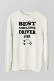 Ambulans şoförü Beyaz Unisex Sweatshirt