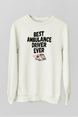 Ambulans şoförü Beyaz Unisex Sweatshirt