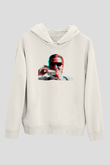American Psycho Baskılı Beyaz Unisex Hoodie