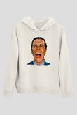 American Psycho Baskılı Beyaz Unisex Hoodie