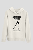 American Psycho Baskılı Beyaz Unisex Hoodie