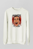 American Psycho Baskılı Beyaz Unisex Sweatshirt