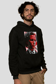 American Psycho Baskılı Unisex Siyah Hoodie