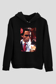 American Psycho Baskılı Unisex Siyah Hoodie