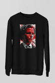 American Psycho Baskılı Unisex Siyah Sweatshirt