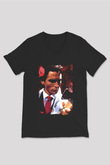 American Psycho Baskılı Unisex Siyah V Yaka Tişört - Tshirt
