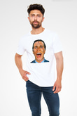 American Psycho Unisex Baskılı Beyaz Tişört - Tshirt