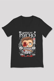 American Psyco Baskılı Unisex Siyah V Yaka Tişört