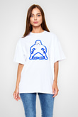 Amerikan Futbolu Baskılı Unisex Beyaz Oversize Tişört - Tshirt