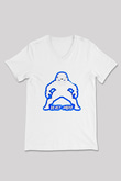 Amerikan Futbolu Baskılı Unisex V Yaka Tişört - Tshirt