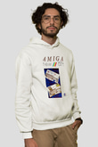 Amiga 500 Baskılı Beyaz Unisex Kapüşonlu Sweatshirt