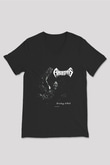 Amorphis Baskılı Unisex Siyah V Yaka Tişört