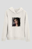 Amy Winehouse Baskılı Unisex Beyaz Kapüşonlu Sweatshirt