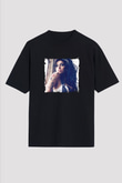 Amy Winehouse Baskılı Unisex Oversize Siyah Tişört