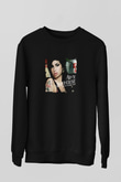 Amy Winehouse Baskılı Unisex Siyah Sweatshirt
