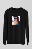 Amy Winehouse Baskılı Unisex Siyah Sweatshirt
