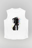 Amy Winehouse Beyaz Unisex Kolsuz Tişört