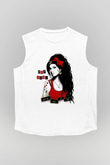 Amy Winehouse Beyaz Unisex Kolsuz Tişört