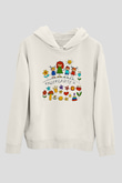 Ana okulu Beyaz Unisex Hoodie