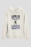 Anahtarcı Beyaz Unisex Kapüşonlu Sweatshirt