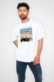 Anathema Baskılı Unisex Beyaz Oversize Tişört