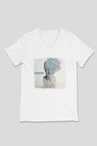 Anberlin Baskılı Unisex Beyaz V Yaka Tişört