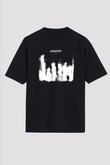 Anberlin Baskılı Unisex Siyah Oversize Tişört