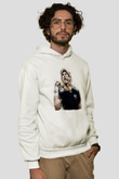 Andy Murray Baskılı Beyaz Unisex Kapüşonlu Sweatshirt