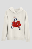 Andy Murray Baskılı Beyaz Unisex Kapüşonlu Sweatshirt
