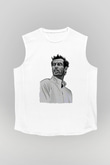 Andy Murray Baskılı Beyaz Unisex Kolsuz Tişört - Tshirt