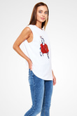 Andy Murray Baskılı Beyaz Unisex Kolsuz Tişört - Tshirt