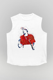 Andy Murray Baskılı Beyaz Unisex Kolsuz Tişört - Tshirt