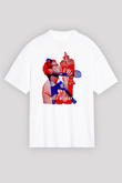 Andy Murray Baskılı Beyaz Unisex Oversize Tişört - Tshirt