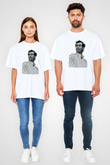 Andy Murray Baskılı Beyaz Unisex Oversize Tişört - Tshirt