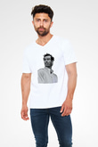 Andy Murray Baskılı Beyaz Unisex V Yaka Tişört - Tshirt