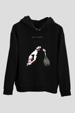 Andy Murray Baskılı Unisex Siyah Kapüşonlu Sweatshirt