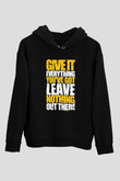 Andy Murray Baskılı Unisex Siyah Kapüşonlu Sweatshirt