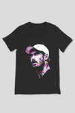 Andy Murray Baskılı Unisex Siyah V Yaka Tişört - Tshirt