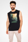 Angkor Vat Siyah Unisex Kolsuz Tişört