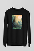 Angkor Vat Siyah Unisex Sweatshirt