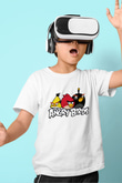 Angry Birds Baskılı Beyaz Unisex Çocuk Tişört