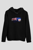 Anguilla Bayrağı Baskılı Unisex Siyah Hoodie